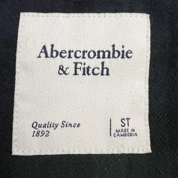 Abercrombie & Fitch Belted Plaid Flannel Shirt Dress Blue Green Size ST - Picture 4 of 9